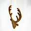 SHATCHI 26cm Golden Christmas Wooden Hanging Deer Head Wall Decoration Xmas Home Office Holiday Decorative Centrepiece