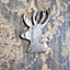 SHATCHI 26cm Silver Christmas Wooden Hanging Deer Wall Decoration Xmas Home Office Holiday Decorative Centrepiece