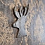 SHATCHI 26cm Silver Christmas Wooden Hanging Deer Wall Decoration Xmas Home Office Holiday Decorative Centrepiece