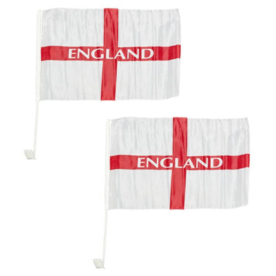 SHATCHI 30cm x 46cm Set of 2 England St George Cross Car Flag for Fan ...