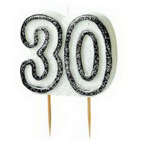 Shatchi 30TH BIRTHDAY BLACK CANDLE PARTY DECORATIONS