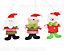 Shatchi 3pcs Handmade Novelty Christmas Tree Hanging Xmas Home Decor Stocking Fillers Santa Snowman Reindeer Teddy