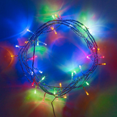 Shatchi 40 Multicolour LED Lights Clear Cable Battery Operated Fairy String Christmas Tree Wedding Party Birthday