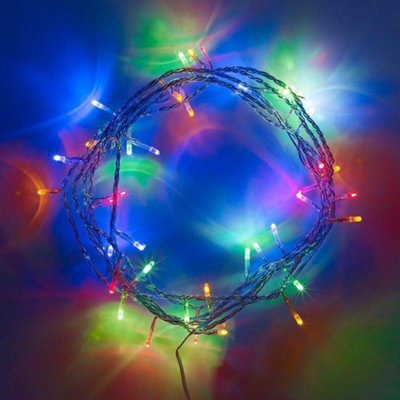 Shatchi 40 Multicolour LED Lights Clear Cable Battery Operated Fairy String Christmas Tree Wedding Party Birthday