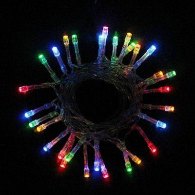 Shatchi 40 Multicolour LED Lights Clear Cable Battery Operated Fairy String Christmas Tree Wedding Party Birthday