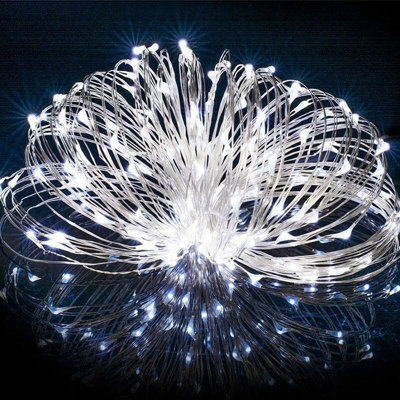 Shatchi 40LED/4m Fairy String Lights Silver Wire Battery Operated Cool White LEDs Twinkle Waterproof Lights for Decoration