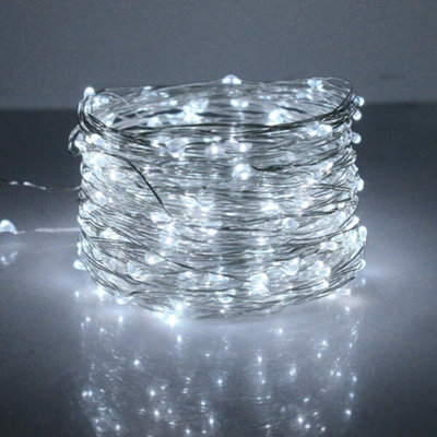 Shatchi 40LED/4m Fairy String Lights Silver Wire Battery Operated Cool White LEDs Twinkle Waterproof Lights for Decoration