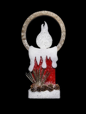 SHATCHI 41 Cm Weihnachtskerze Mit LED – Batteriebetrieben, Glitzernd & Schneebedeckt Als Tischdeko