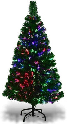 Shatchi 5Ft/150cm Multicolour Fibre Optic Christmas Tree LED Pre-Lit