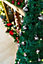Shatchi 5ft / 150cm Pre-Lit Pop Up Christmas Tree with LEDs and Silver Baubles