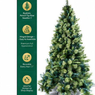 Shatchi 5FT Kentucky Pine Green Pencil Needle Tips Plain Bushy ...