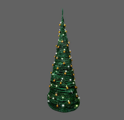 SHATCHI 5ft Prelit Pop up Christmas Tree Decorated LED Warm White