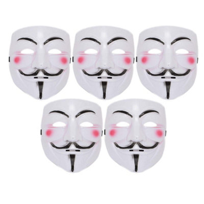 Shatchi 5pcs Vendetta Face Mask - Halloween Costume Accessories Fancy Dress Price Comparisons | Compare The Build