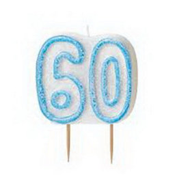 Shatchi 60TH BIRTHDAY BLUE CANDLE PARTY DECORATIONS