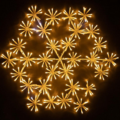 SHATCHI 64Cm Starburst Snowflake Shape Silhouette with 300 Warm White