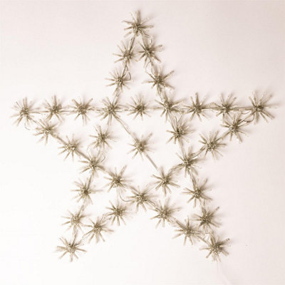 SHATCHI 65Cm Starburst Star Shape Silhouette with 360 Warm White LEDs Twinkling Micro LED Lights Christmas Display