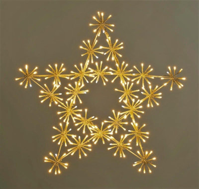 SHATCHI 65Cm Starburst Star Shape Silhouette with 360 Warm White LEDs Twinkling Micro LED Lights Christmas Display - 4