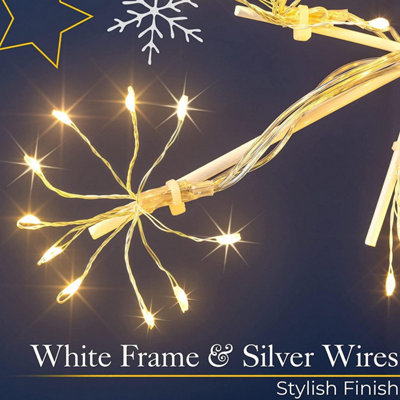 SHATCHI 65Cm Starburst Star Shape Silhouette with 360 Warm White LEDs Twinkling Micro LED Lights Christmas Display - 5