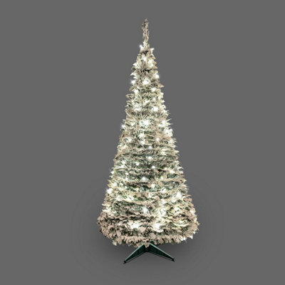 Shatchi 4Ft / 120Cm Pre-Lit Pop Up Christmas Tree With Leds And Gold