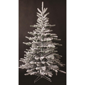 SHATCHI 7FT Californian Pine Snow Covered Green Tips Bushy Artificial Plain Christmas Tree