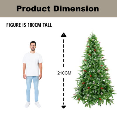 Shatchi 7Ft Stockholm Pine Artificial Designer Christmas Tree Berries ...