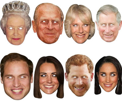Shatchi 8pk Royal Family Queen King Charles III Queen Consort Camilla Phillip Kate William Harry Meghan King Coronation Face Mask Price Comparisons | Compare The Build