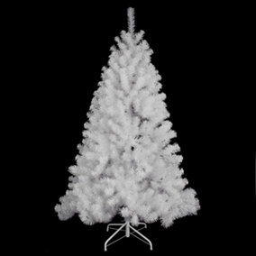 SHATCHI Alaskan Pine 8FT White Christmas Tree with Metal Stand