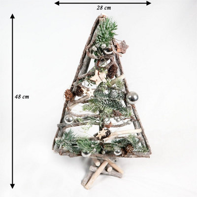 Shatchi B/O Wooden Treee With 20 LEDs Rustic Xmas tree decoraion  28X48CM Price Comparisons | Compare The Build