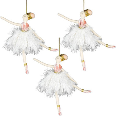 Shatchi Ballerina White 14x20cm - 3Pcs Christmas Hanging Decorations Price Comparisons | Compare The Build