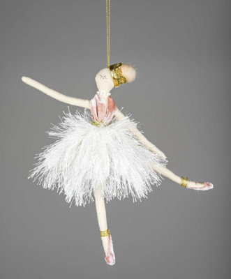 Shatchi Ballerina White 14x20cm - 3Pcs Christmas Hanging Decorations