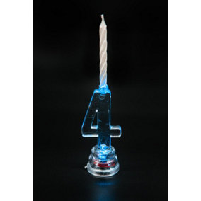Shatchi Birthday Candle Number 4 Flashing Colour Changing with 4 Candle Cake Decoration