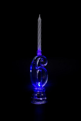 Shatchi Birthday Candle Number 6 Flashing Colour Changing with 4 Candle Cake Decoration