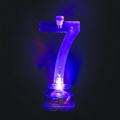 Shatchi Birthday Candle Number 7 Flashing Colour Changing with 4 Candle Cake Decoration