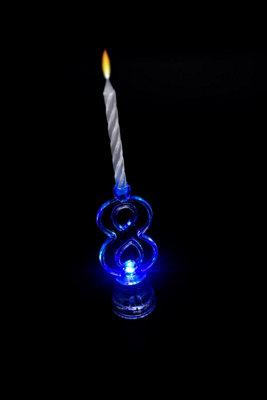 Shatchi Birthday Candle Number 8 Flashing Colour Changing with 4 Candle Cake Decoration
