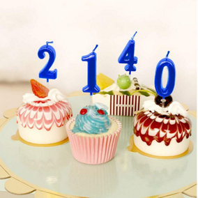 Shatchi Blue 0 Number Candle Birthday Anniversary Party Cake Decorations Topper