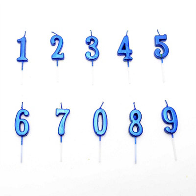 Shatchi Blue 0 Number Candle Birthday Anniversary Party Cake Decorations Topper