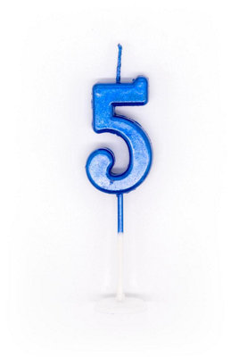 Shatchi Blue 5 Number Candle  Birthday Anniversary Party Cake Decorations Topper