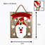 SHATCHI Christmas Home Decoration Battery Operated Novelty Santa Wooden Frame Wall Decoration with 6 Small Warm White Bulbs