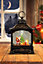 SHATCHI Christmas Lantern Wooden White Stainless Steel Warm LED Light Xmas Home Decorations