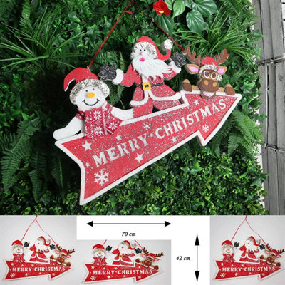 SHATCHI Christmas Table Top Figures Window Wall Door Holiday Home Xmas Glitter Foam Showpiece Decorations, Grey, 41cm