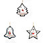 SHATCHI Christmas Tree Ornaments Wooden Aesthetic Hanging Decorations Assorted Grey Shapes 3Pcs