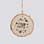 SHATCHI Christmas Tree Ornaments Wooden Aesthetic Hanging Decorations Round Shape 3Pcs