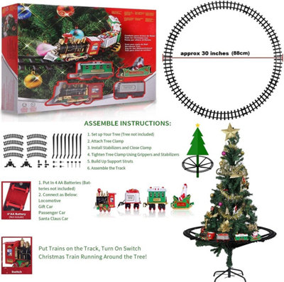 Shatchi Christmas Tree Train Set Around the Tree Xmas decoration Realistic Sound Battery Operated