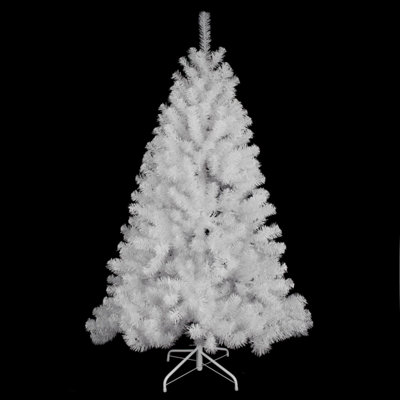 Shatchi Christmas White Bushy Looking 7Ft Artificial Tree Metal Stand