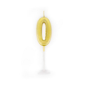 Shatchi Gold 0 Number Candle Birthday Anniversary Party Cake Decorations Topper