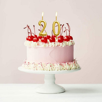 Shatchi Gold 0 Number Candle Birthday Anniversary Party Cake Decorations Topper - 3