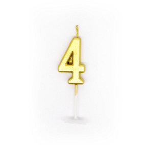 Shatchi Gold 4 Number Candle Birthday Anniversary Party Cake Decorations Topper