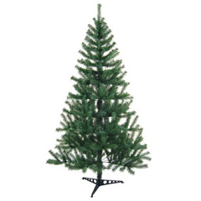 Shatchi Green Artificial Christmas Traditional Realistic Natural Branches Canadian Pine Tips Xmas Tree, Polyvinyl Chloride, 4Ft