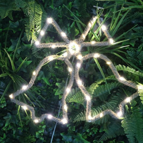 Shatchi Hemp Rope Christmas LED Silhouette Light Bell Shape