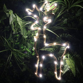 Shatchi Hemp Rope Christmas LED Silhouette Light Stag Shape